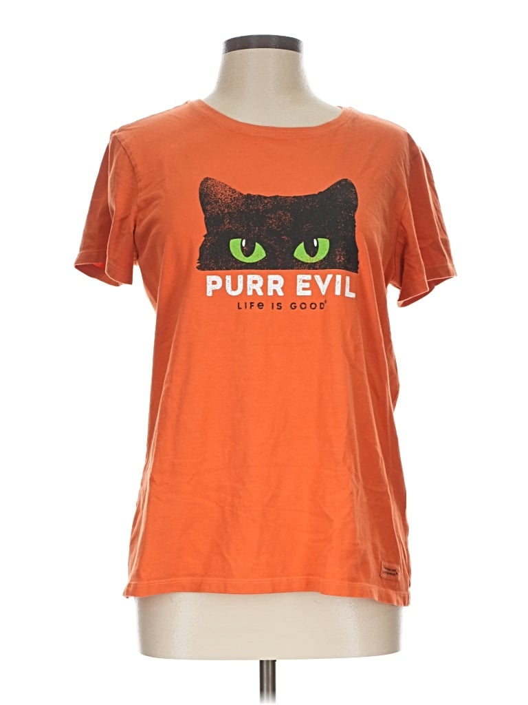 Pre-owned Life Is Good Short Sleeve T-shirt In Orange