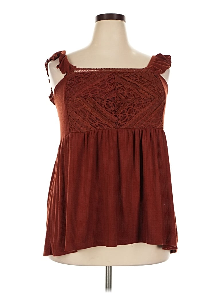 Pre-owned Torrid Tank Top Burgundy Strapless Neckline Tops