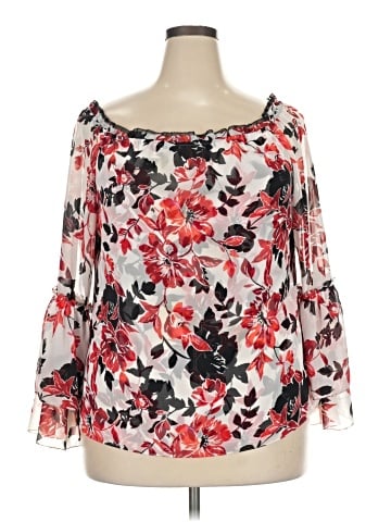 White House Black Market 3/4 Sleeve Blouse (view 1)