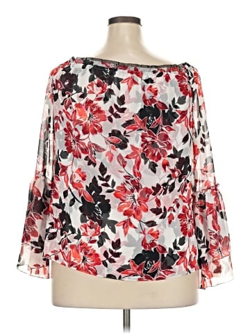 White House Black Market 3/4 Sleeve Blouse (view 2)