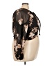 Parker 100% Polyester Floral Tan Black 3/4 Sleeve Blouse Size XXL - photo 4