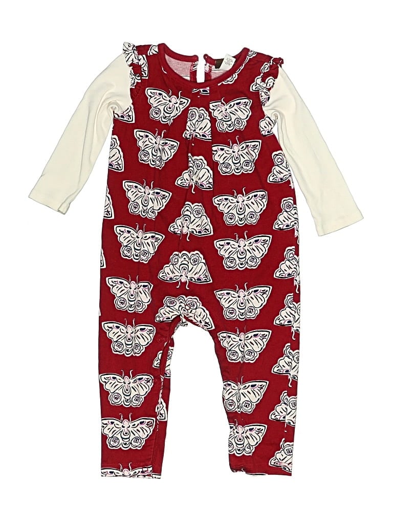 Pre-owned Tea Kids' Dress In Burgundy