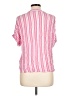 Studio West Stripes Pink Short Sleeve Blouse Size L - photo 2