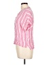 Studio West Stripes Pink Short Sleeve Blouse Size L - photo 5