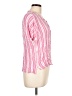 Studio West Stripes Pink Short Sleeve Blouse Size L - photo 4