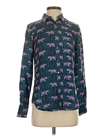 J.Crew Collection Long Sleeve Silk Top (view 1)