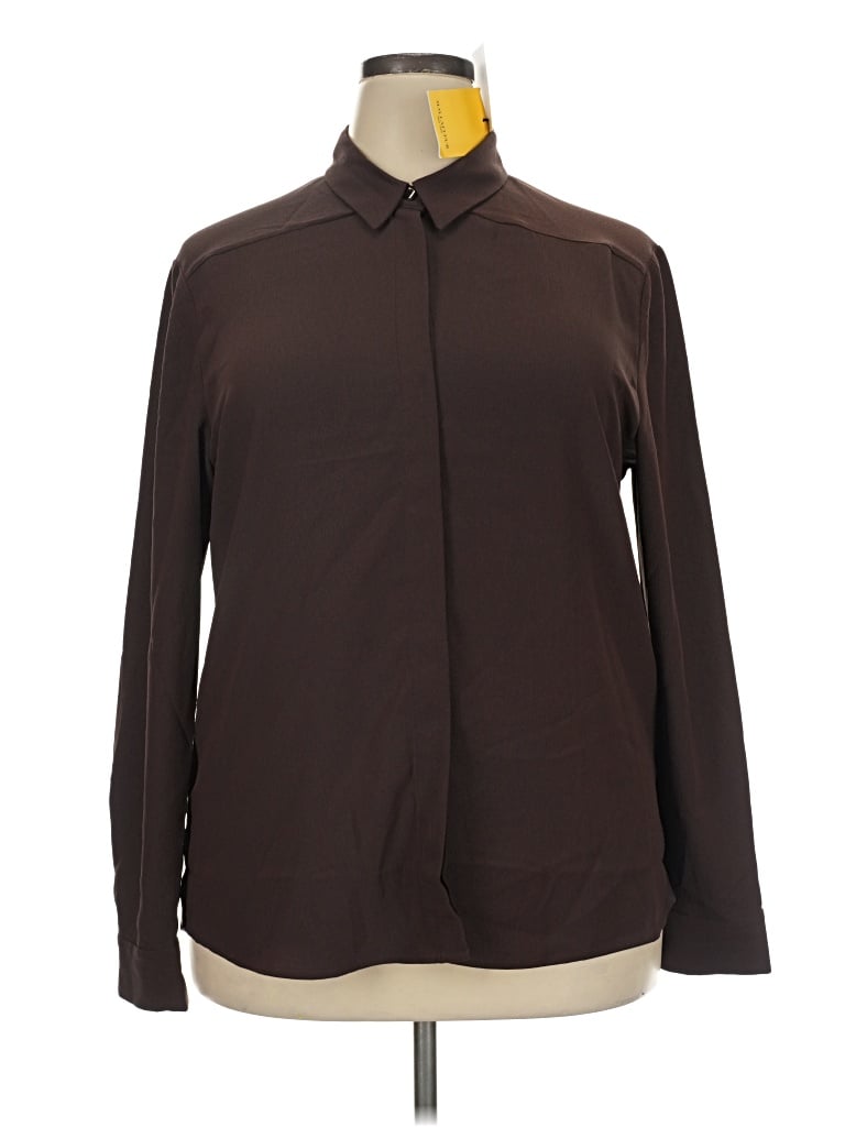 Pre-owned Mm. Lafleur Long Sleeve Blouse In Brown