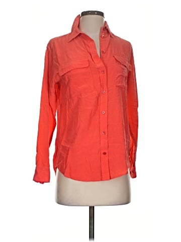 Equipment Long Sleeve Silk Top (view 1)