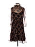 Saloni 100% Polyester Animal Print Brown Cocktail Dress Size 4 - photo 1
