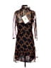 Saloni 100% Polyester Animal Print Brown Cocktail Dress Size 4 - photo 2