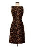 Talbots 100% Cotton Animal Print Brown Cocktail Dress Size M (estimated) - photo 1