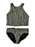 Athleta Stripes Black Two Piece Swimsuit Size M - photo 1