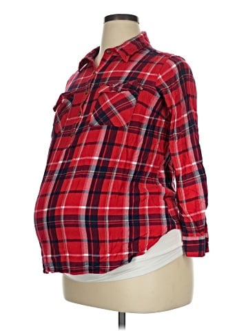 Isabel Maternity Long Sleeve Button-Down Shirt (view 1)
