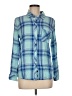 Rails 100% Rayon Plaid Blue Long Sleeve Button-Down Shirt Size M - photo 1