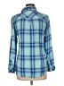 Rails 100% Rayon Plaid Blue Long Sleeve Button-Down Shirt Size M - photo 2