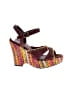 Isabella Fiore Color Block Burgundy Wedges Size 8 - photo 1