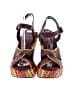 Isabella Fiore Color Block Burgundy Wedges Size 8 - photo 2