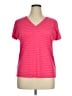 Ideology 100% Polyester Stripes Pink Short Sleeve T-Shirt Size XL - photo 1