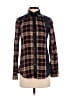 BCBGeneration Plaid Burgundy Long Sleeve Blouse Size XS - photo 1