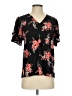 MICHAEL Michael Kors Floral Black Short Sleeve Blouse Size S - photo 1