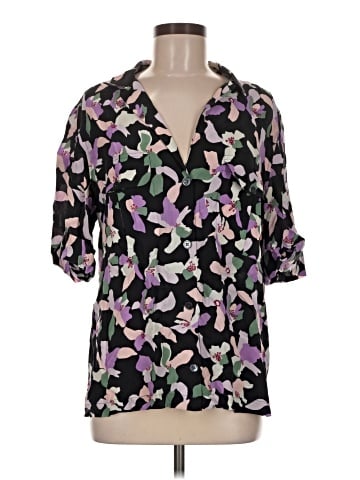 Equipment 3/4 Sleeve Silk Top (view 1)
