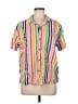 Target Stripes Orange Short Sleeve Button-Down Shirt Size M - photo 1