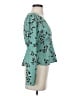 Leith 100% Polyester Teal Long Sleeve Blouse Size S - photo 4