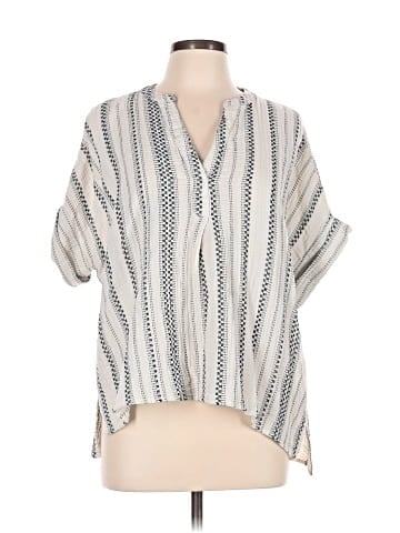 Madewell Lightspun Lakeline Popover Shirt in Jacquard Stripe (view 1)
