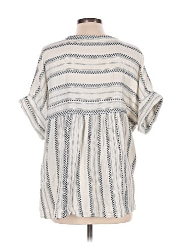 Madewell Lightspun Lakeline Popover Shirt in Jacquard Stripe (view 2)