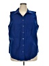 Talbots Blue Sleeveless Button-Down Shirt Size 18 - photo 1