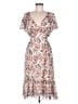Max Studio 100% Polyester Floral Ivory Cocktail Dress Size M (estimated) - photo 1