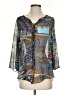 One World 100% Polyester Gray 3/4 Sleeve Blouse Size S - photo 1