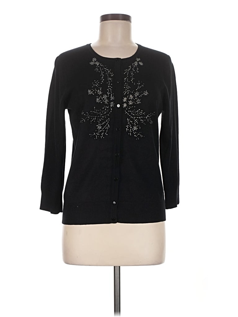 Pre-owned Roz & Ali Cardigan Sweater In Black