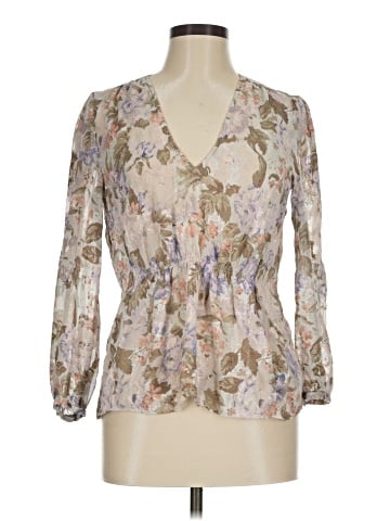 Rebecca Taylor 3/4 Sleeve Silk Top (view 1)