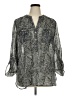 Apt. 9 100% Polyester Silver 3/4 Sleeve Blouse Size XL - photo 1