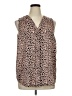 41Hawthorn 100% Polyester Animal Print Brown Sleeveless Blouse Size 1X - photo 1