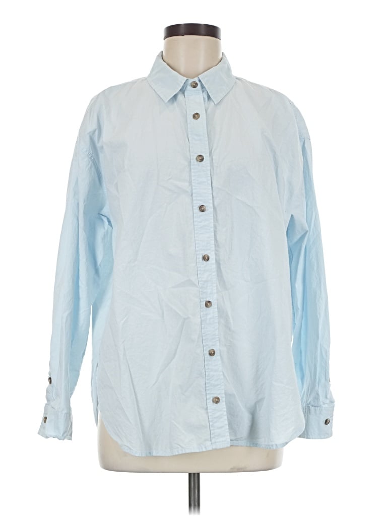 Pre-owned Universal Thread Long Sleeve Button Down Shirt In Blue