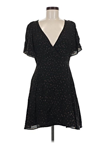 Madewell Cape-Sleeve Mini Dress in Metallic Dots (view 1)