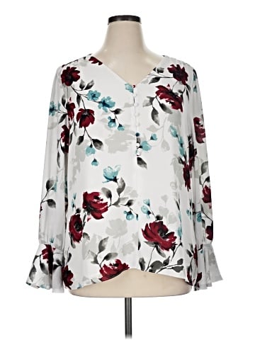 White House Black Market 3/4 Sleeve Blouse (view 1)