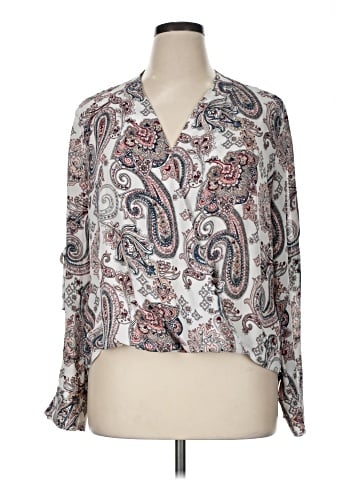White House Black Market Long Sleeve Blouse (view 1)