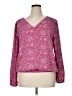 Ann Taylor LOFT Outlet 100% Polyester Pink Long Sleeve Blouse Size XL - photo 1
