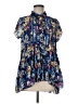 NY Collection Blue Short Sleeve Blouse Size M - photo 1