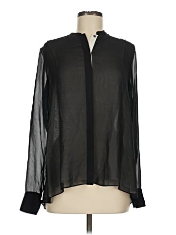 Vince. Long Sleeve Silk Top (view 1)