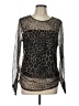 DKNY Animal Print Black Long Sleeve Blouse Size L - photo 1