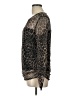 DKNY Animal Print Black Long Sleeve Blouse Size L - photo 5