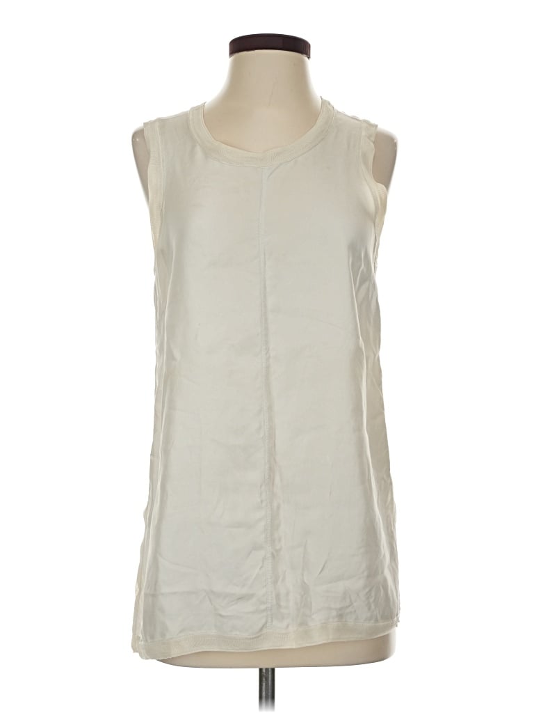 Pre-owned E3 By Etcetera Sleeveless Silk Top Ivory Scoop Neck Tops