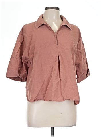Very J 3/4 Sleeve Button-Down Shirt (view 1)