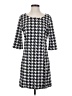Adore 100% Polyester Houndstooth Gray Casual Dress Size S - photo 1