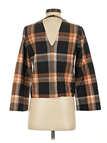 Madewell Plaid Tie-Front Keyhole Top (view 2)