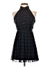 BCBGeneration 100% Polyester Houndstooth Blue Casual Dress Size 0 - photo 1